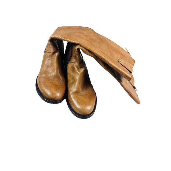 Steve Madden Cognac Rustic Leather Boots sz 8 - Picture 5 of 10
